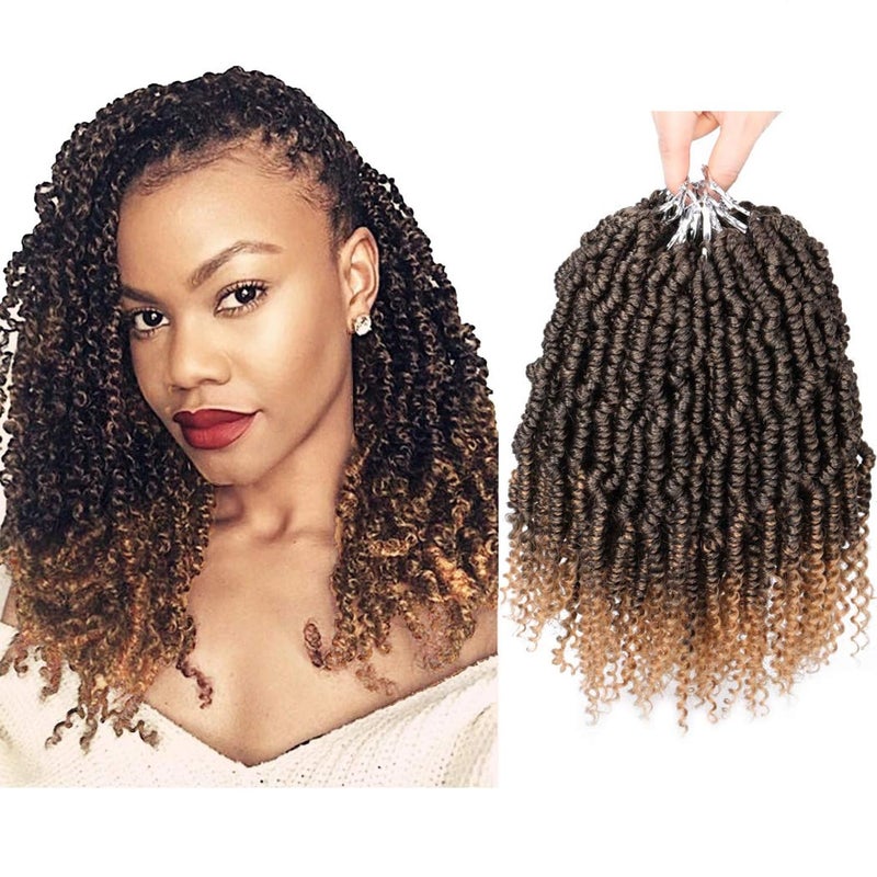 Dorsanee Bomb Twist Crochet Hair 10 Inch 6 Packs Mini Passion Twist Crochet Hair for Black Women Pre-looped Spring Twist Crochet Braids Nubian Twist Synthetic Hair Extension (T27#) - Image 1